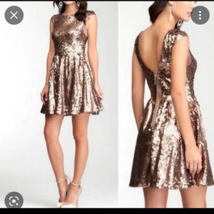 Bebe Gold sequin dress mini XS